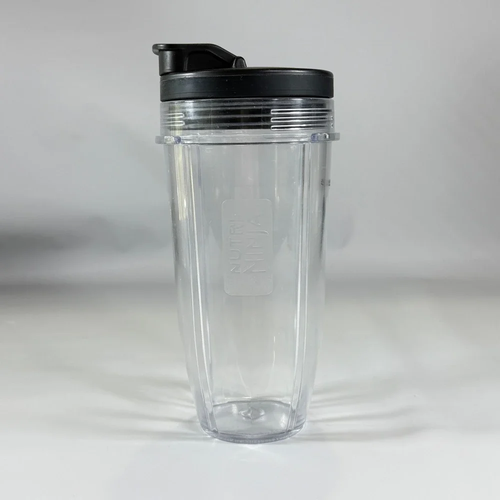 Nutri Ninja Replacement Blender Cup 24oz Clear Black Sip Seal Lid Smoothie Jar